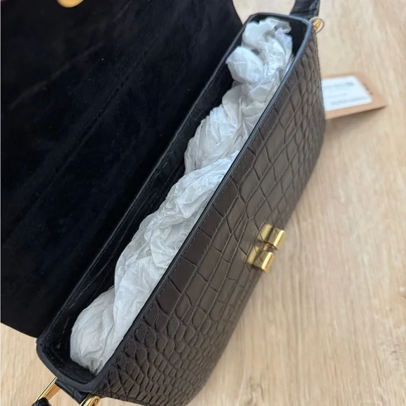 NWT APC Grace Baguette Bag in Black Croc Leather - Picture 4 of 6